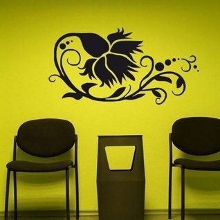 Muursticker orchidee bloem sierlijk