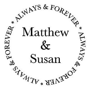 Naamsticker in een cirkel: always and forever