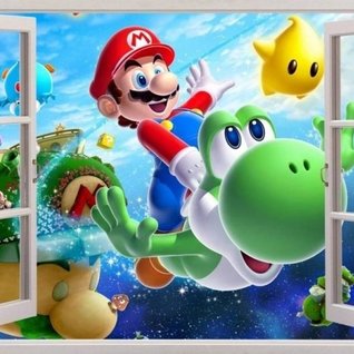 Super Mario en Yoshi muursticker Super Mario en Yoshi muursticker