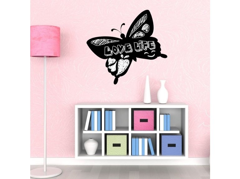 Muursticker vlinder krijtbord blackboard sticker