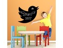 Muursticker vogel krijtbord blackboard sticker