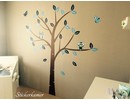 Muursticker boom met uilen en vogels kinderkamer