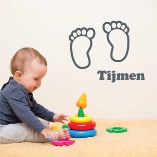 muursticker geboortesticker baby voeten