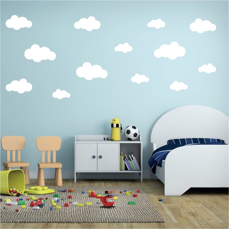 Muursticker wolken babykamer / kinderkamer