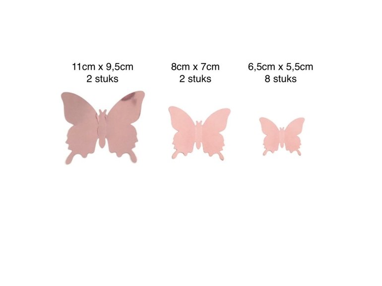 Muurstickers 3d vlinders rosé goud