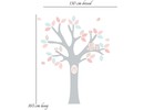 Muursticker boom met uilen en vogels (roze) babykamer