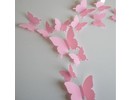Muursticker 3d vlinders roze 24 stuks