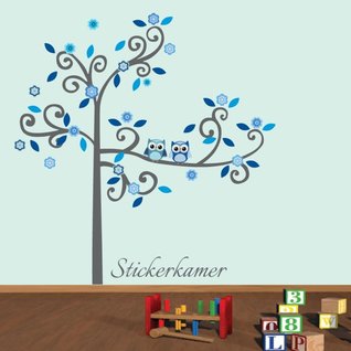 Muursticker boom met uilen babykamer / kinderkamer