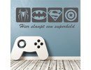 Muursticker Superhelden logo van Spiderman, Batman, Superman en Captain America