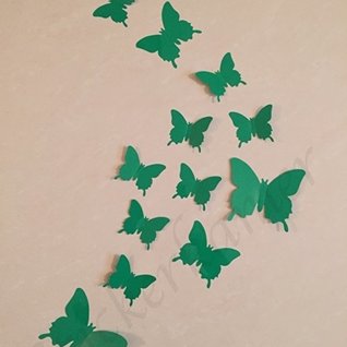 Muursticker losse 3d vlinders (donker groen) Muursticker losse 3d vlinders (donker groen)