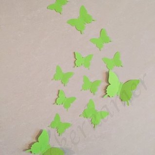 Muursticker losse 3d vlinders (licht groen) Muursticker losse 3d vlinders (licht groen)