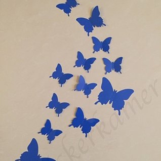 Muursticker losse 3d vlinders (donker blauw) Muursticker losse 3d vlinders (donker blauw)