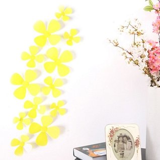 3D bloemen geel muurstickers 3D bloemen geel muurstickers