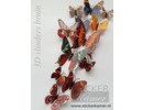 Muursticker kleurrijke 3D vlinders herfst bruin - 12 stuks