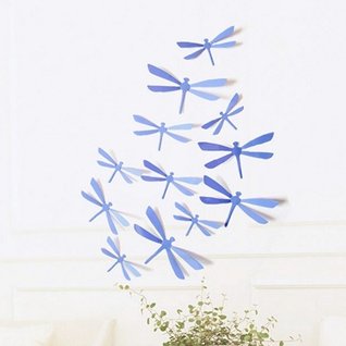 Muursticker 3D libellen paars Muursticker 3D libellen paars