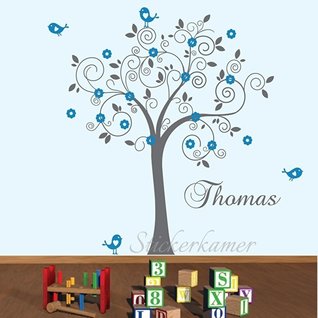 Muursticker boom sierlijk babykamer (kies je eigen kleuren)