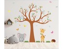 Muursticker boom met beesten babykamer / kinderkamer