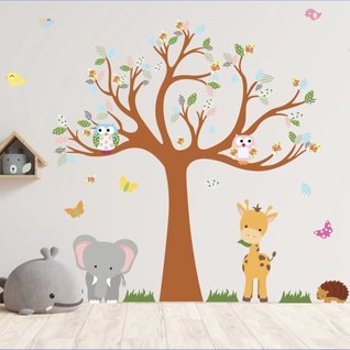 Muursticker boom met beesten babykamer / kinderkamer Muursticker boom met beesten babykamer / kinderkamer