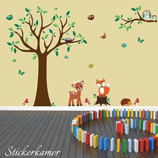 Muursticker boom met dieren - beesten babykamer / kinderkamer Muursticker boom met dieren - beesten babykamer / kinderkamer