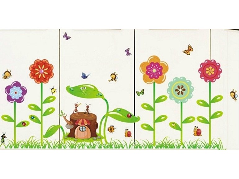 Muursticker bloemen - planten kinderkamer