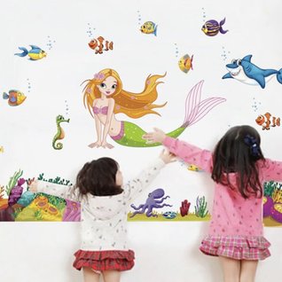 Muursticker zeemeermin kinderkamer meisjes