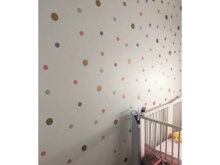 Muursticker stippen cirkels print / patroon kinderkamer - babykamer