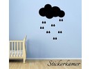 Muursticker wolk en regendruppels kinderkamer