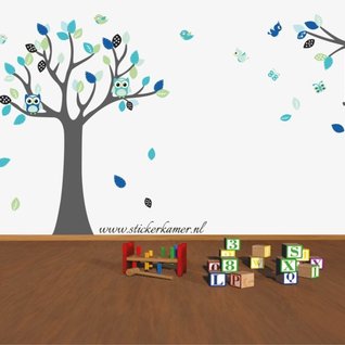 Muursticker boom en tak (oceaan groen) kinderkamer