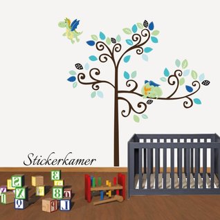 Muursticker boom draak