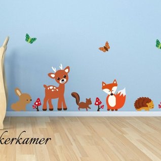 Muursticker bos dieren babykamer / kinderkamer Muursticker bos dieren babykamer / kinderkamer