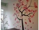 Muursticker boom roze XL uilen kinderkamer