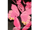 Muursticker kleurrijke 3D vlinders licht roze - 12 stuks - muurdecoratie babykamer