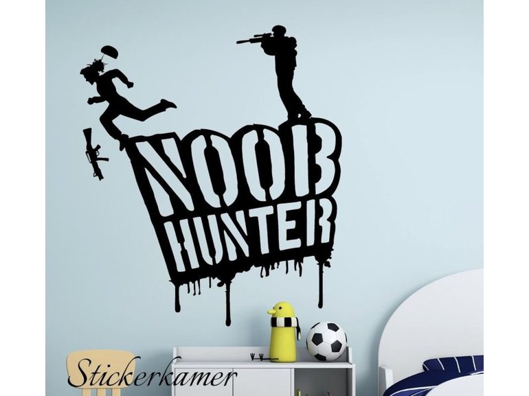 Muursticker gamer noob hunter jongenskamer / kinderkamer