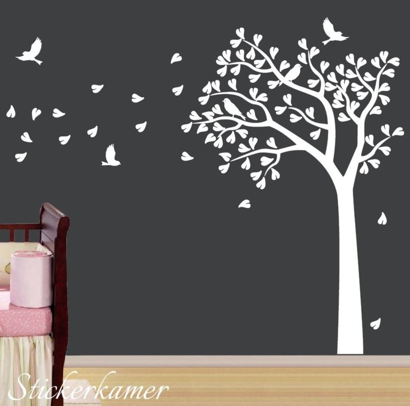 Muursticker boom vogels babykamer /  kinderkamer