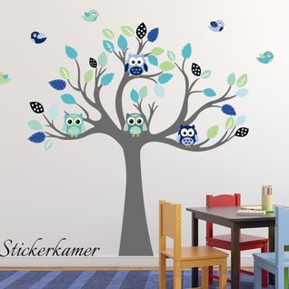 Muursticker boom met uilen en vogels babykamer / kinderkamer Muursticker boom met uilen en vogels babykamer / kinderkamer