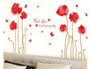 Muursticker rozen rood bloemen wanddecoratie