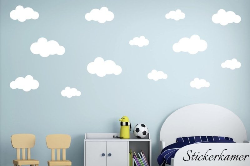 Muursticker wolken XL babykamer - kinderkamer