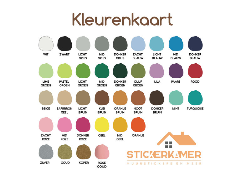 Muursticker boom kinderkamer / babykamer (kies je eigen kleuren)