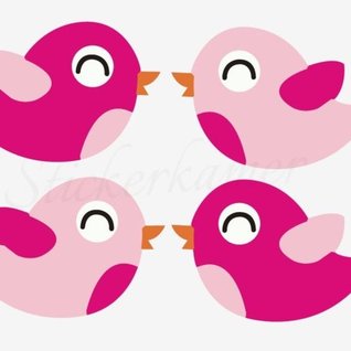 Muursticker vogels - Little bird Donker roze - Licht roze (4 stuks) Muursticker vogels - Little bird Donker roze - Licht roze (4 stuks)