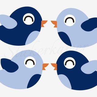 Muursticker vogel babykamer - Little bird Licht blauw - Donker blauw (4 stuks) Muursticker vogel babykamer - Little bird Licht blauw - Donker blauw (4 stuks)