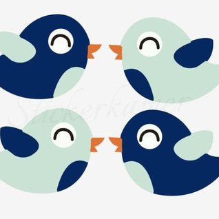 Muursticker vogel kinderkamer - Little bird Mint - Donker blauw (4 stuks) Muursticker vogel kinderkamer - Little bird Mint - Donker blauw (4 stuks)