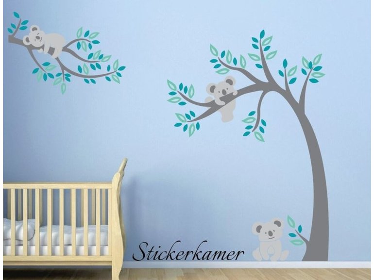 Muursticker boom en tak met koala's babykamer