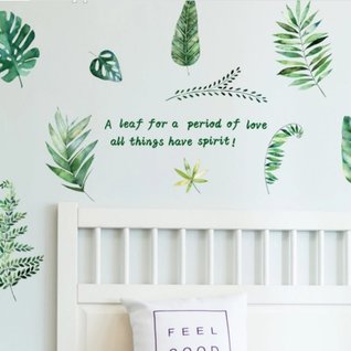 Muursticker palm bladeren set groen wanddecoratie Muursticker palm bladeren set groen wanddecoratie