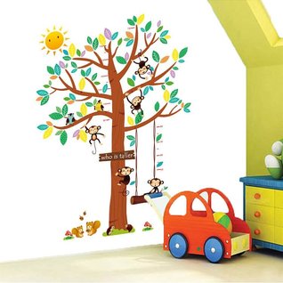 Muursticker boom met aapjes kinderkamer / babykamer