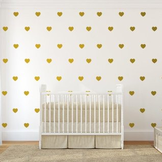 Muursticker hartjes goud 120 stuks kinderkamer Muursticker hartjes goud 120 stuks kinderkamer