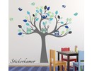 Muursticker boom met uilen en vogels babykamer