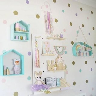 Muursticker stippen cirkels  4 cm (60 stuks) babykamer