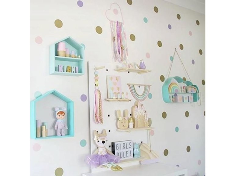 Muursticker stippen cirkels  4 cm (60 stuks) babykamer