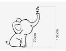 Muursticker olifant met hartjes en naam kinderkamer / babykamer