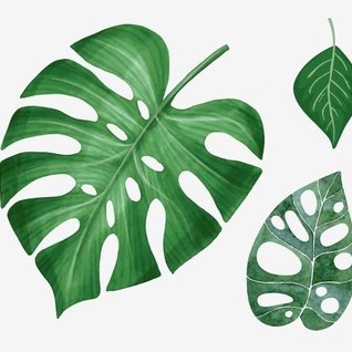 Muursticker tropisch palmbladen groene decoratie planten Muursticker tropisch palmbladen groene decoratie planten